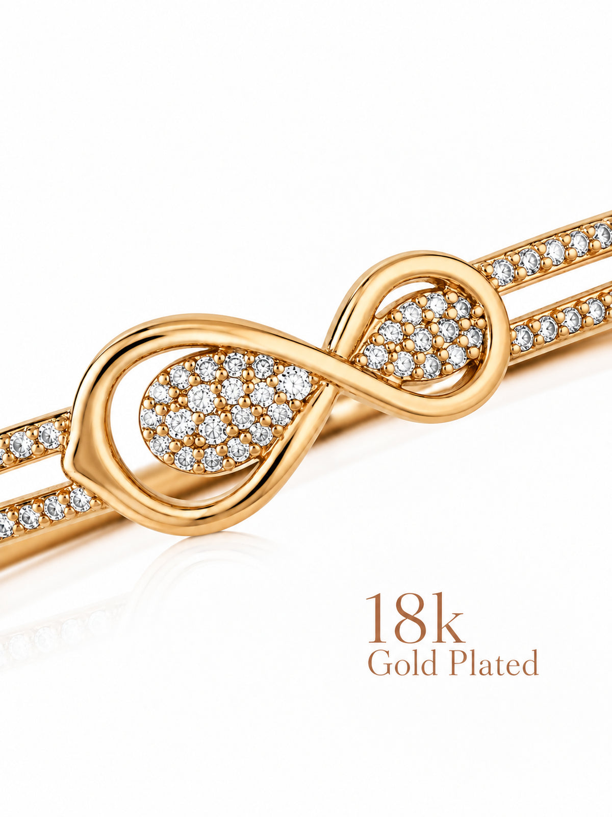 Close-up of Always Together Infinity 18K Gold Plated Bracelet