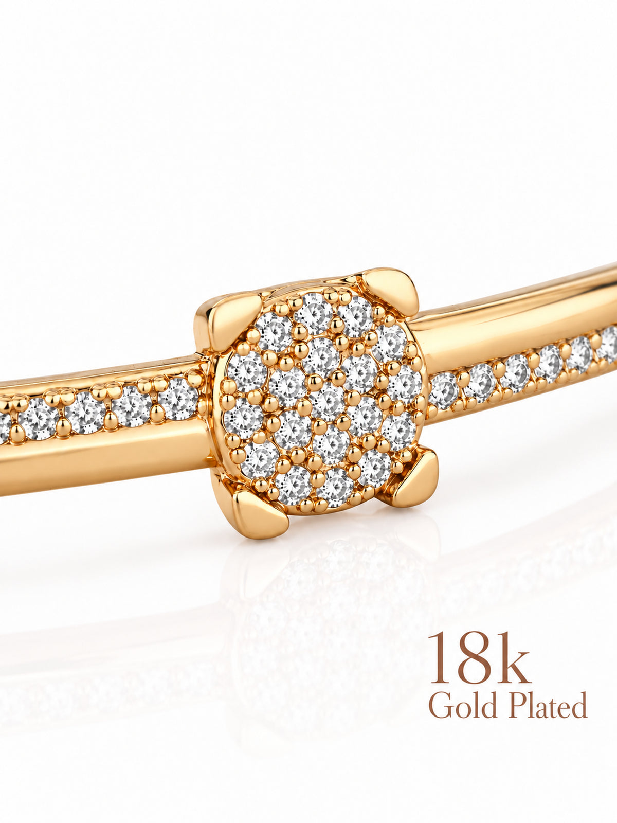 Close-up of Golden Glow Circle 18K Gold Plated Bracelet