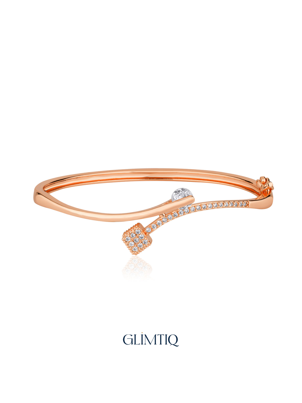 Crystal Cross 18K Rose Gold Plated Bracelet — studio view