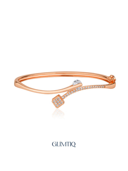 Crystal Cross 18K Rose Gold Plated Bracelet — studio view