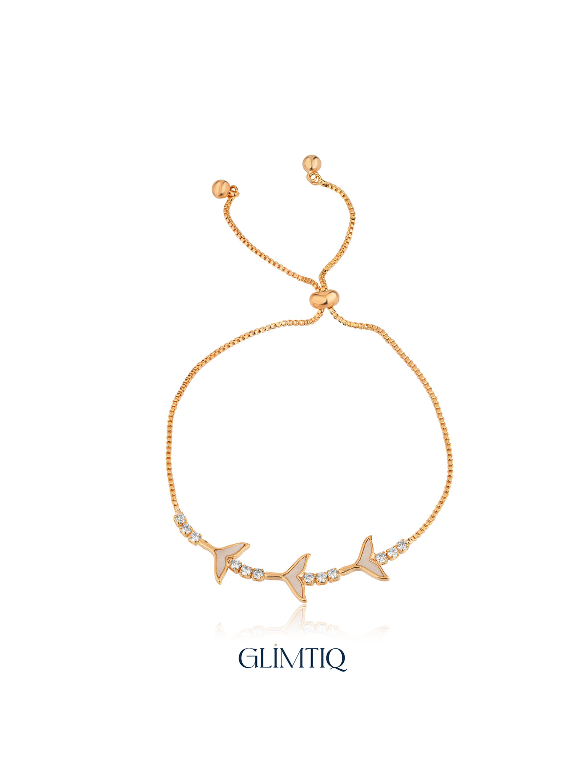 Fish Tail 18K Gold Plated Bracelet — studio view