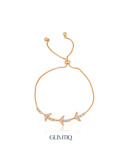 Fish Tail 18K Gold Plated Bracelet — studio view