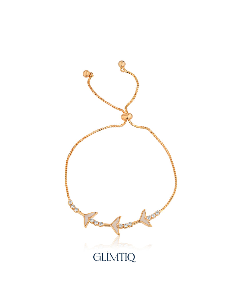 Fish Tail 18K Gold Plated Bracelet — studio view