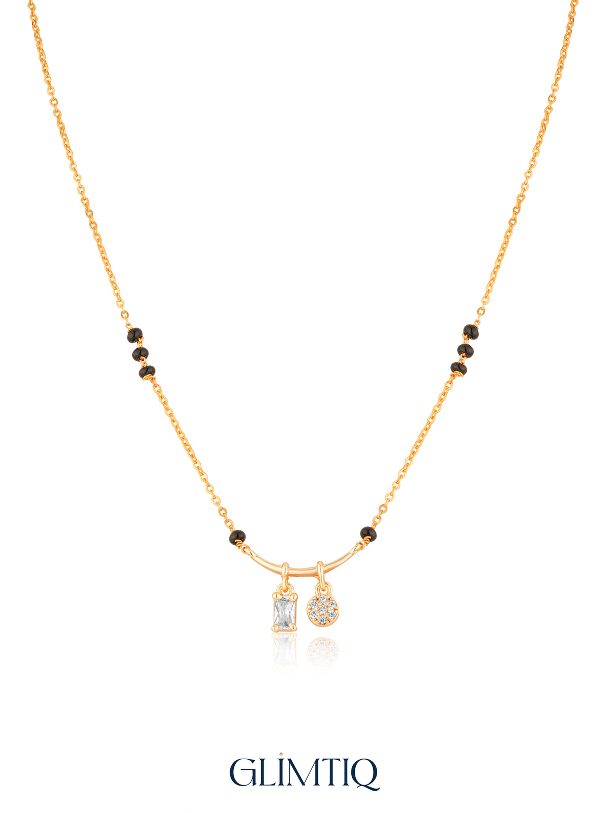 Baguette & Halo Drop mangalsutra studio clear