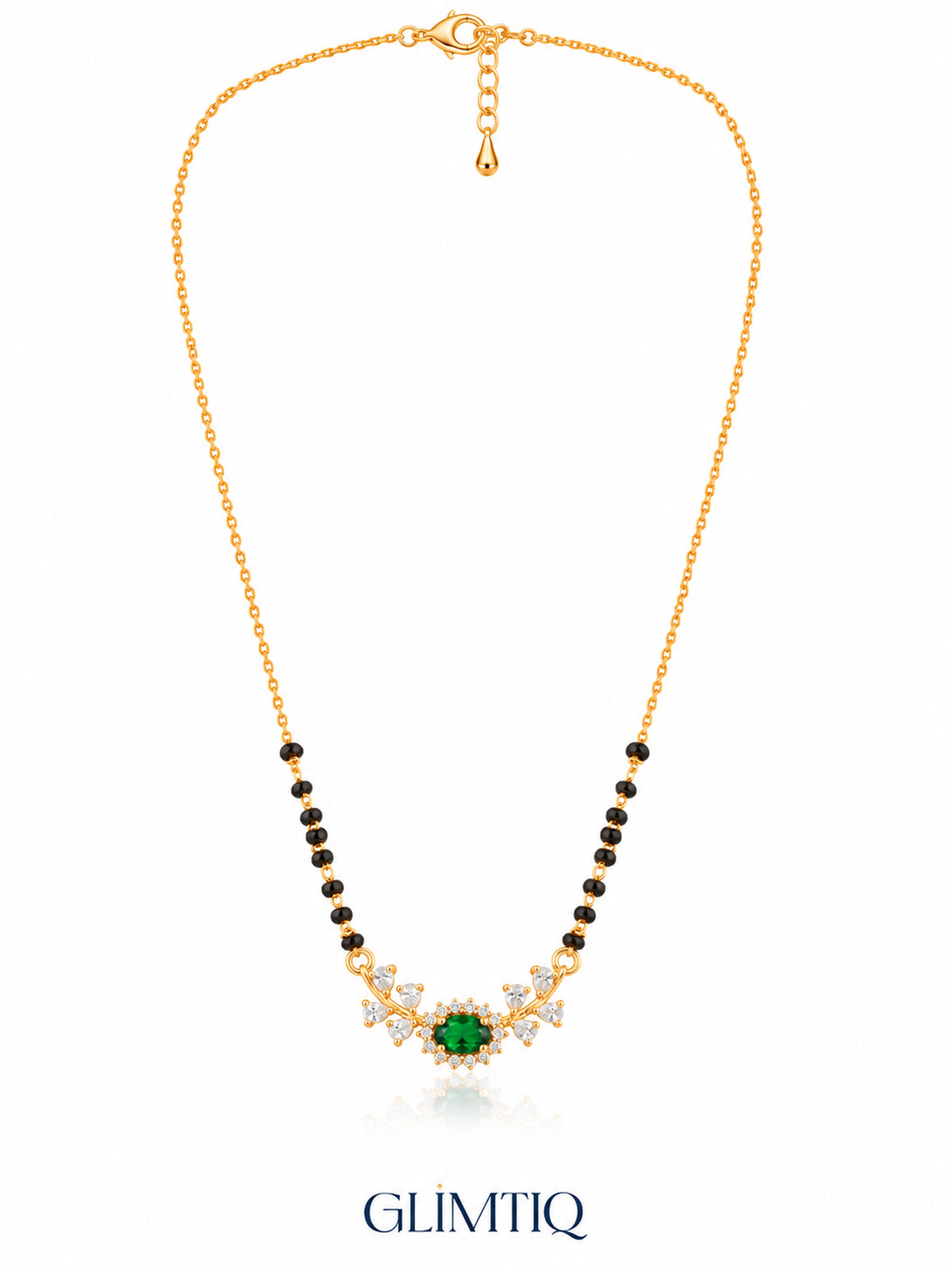 Floral Halo mangalsutra full green