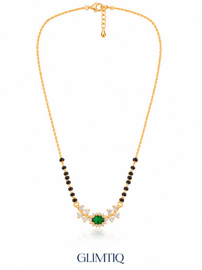 Floral Halo mangalsutra full green