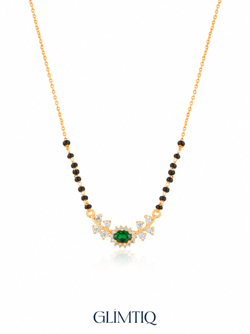 Floral Halo mangalsutra studio green