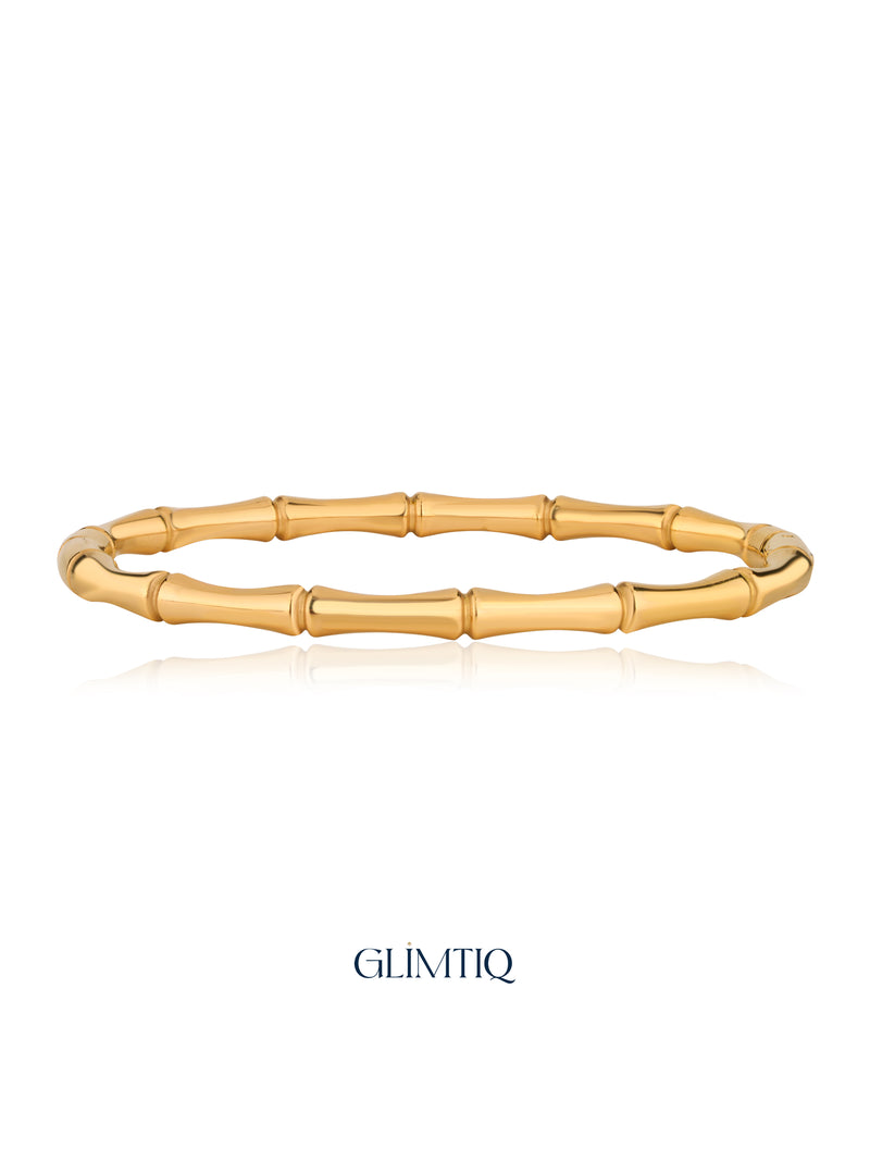 Golden Bamboo gold plated bracelet studio view