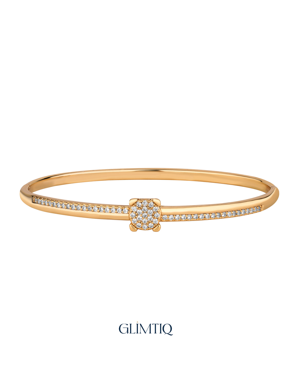 Golden Glow Circle 18K Gold Plated Bracelet, studio view