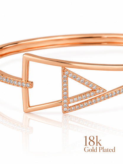 Interlock Apex 18K Rose Gold Plated Bracelet — closeup view