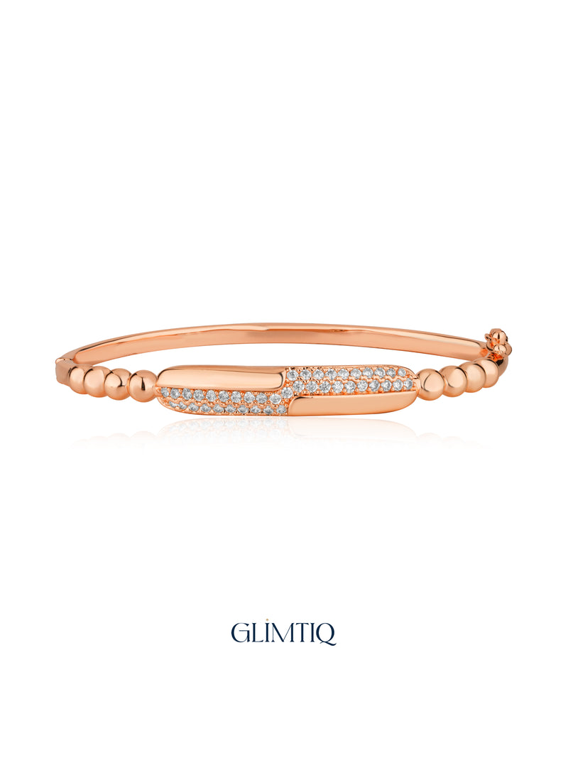 Luminous Embrace 18K Rose Gold Plated Bracelet — studio view