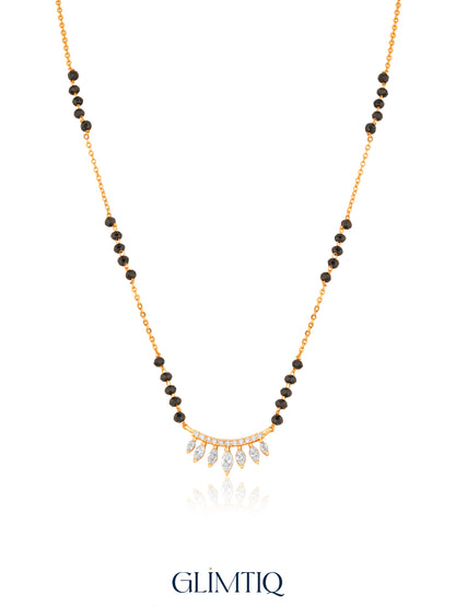 Marquise Fringe Arc 18K Gold Plated Mangalsutra studio view