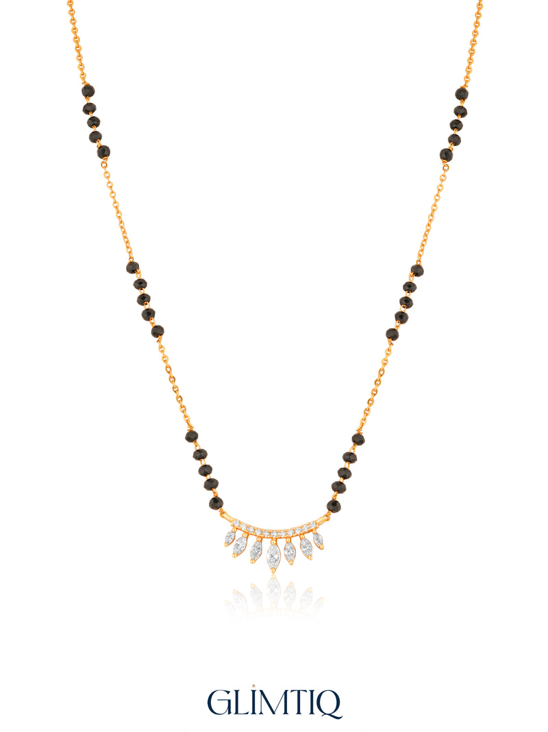 Marquise Fringe Arc 18K Gold Plated Mangalsutra studio view