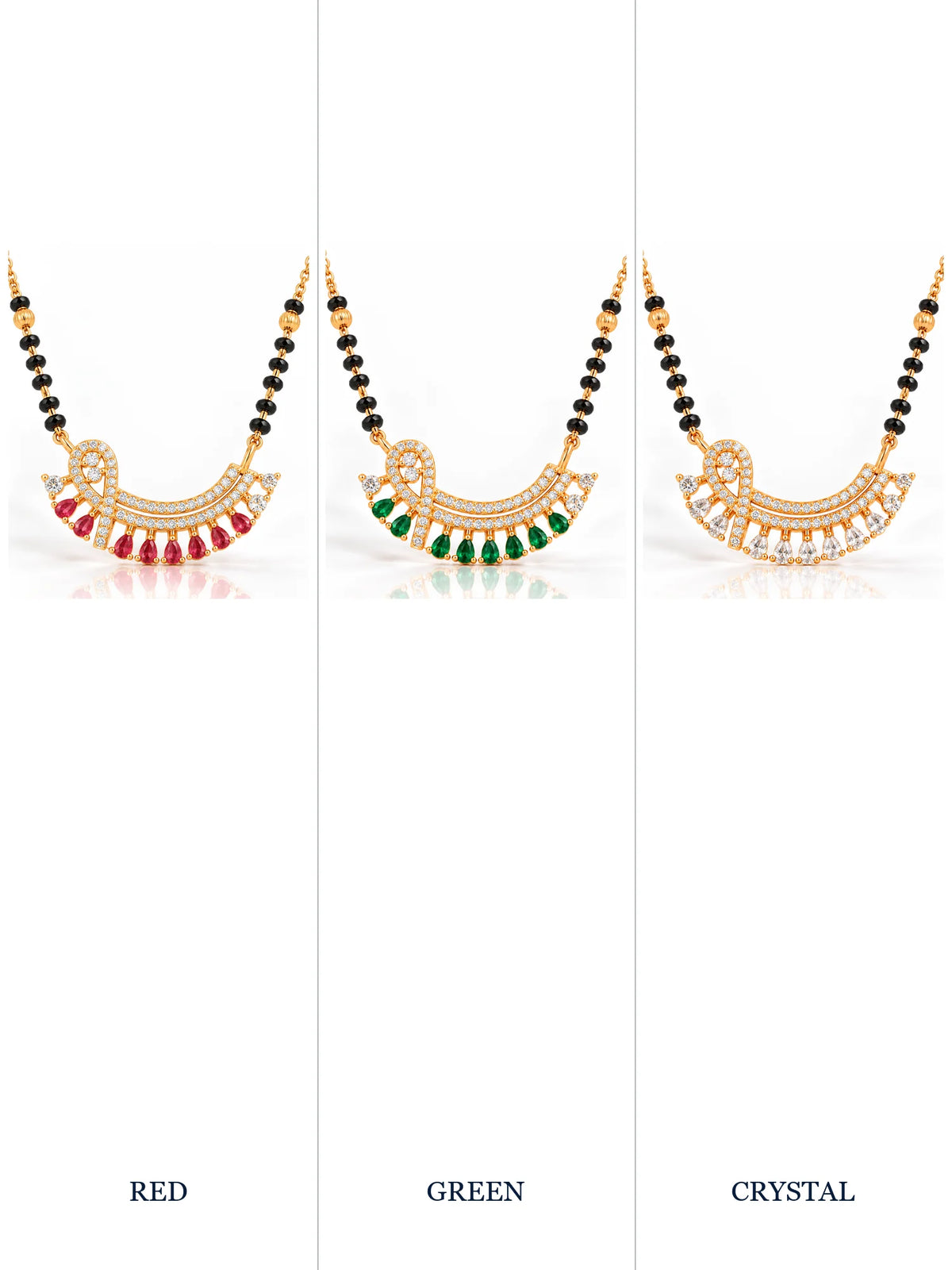 Radiant Pearl Arc 18K Gold Plated Mangalsutra colour comparison with visible chain