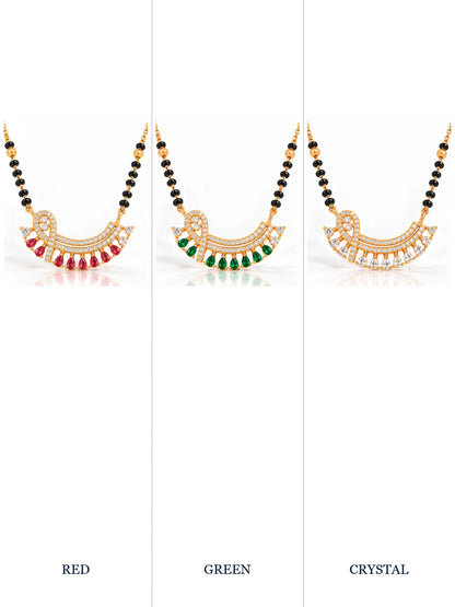 Radiant Pearl Arc 18K Gold Plated Mangalsutra colour comparison with visible chain