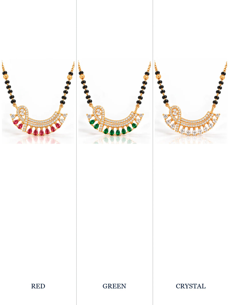 Radiant Pearl Arc 18K Gold Plated Mangalsutra colour comparison with visible chain