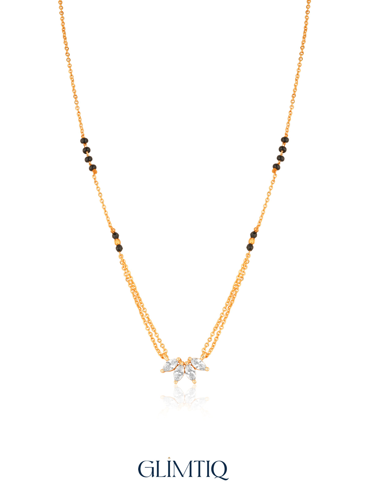 Marquise Fan Cluster 18K Gold Plated Mangalsutra — studio