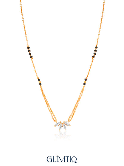 Marquise Fan Cluster 18K Gold Plated Mangalsutra — studio