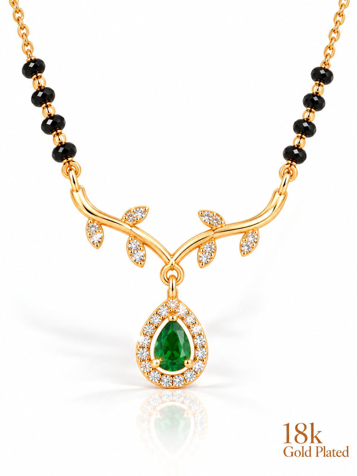 Botanical Vine Pear Drop mangalsutra closeup v1