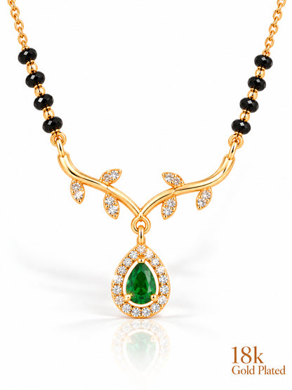 Botanical Vine Pear Drop mangalsutra closeup v1