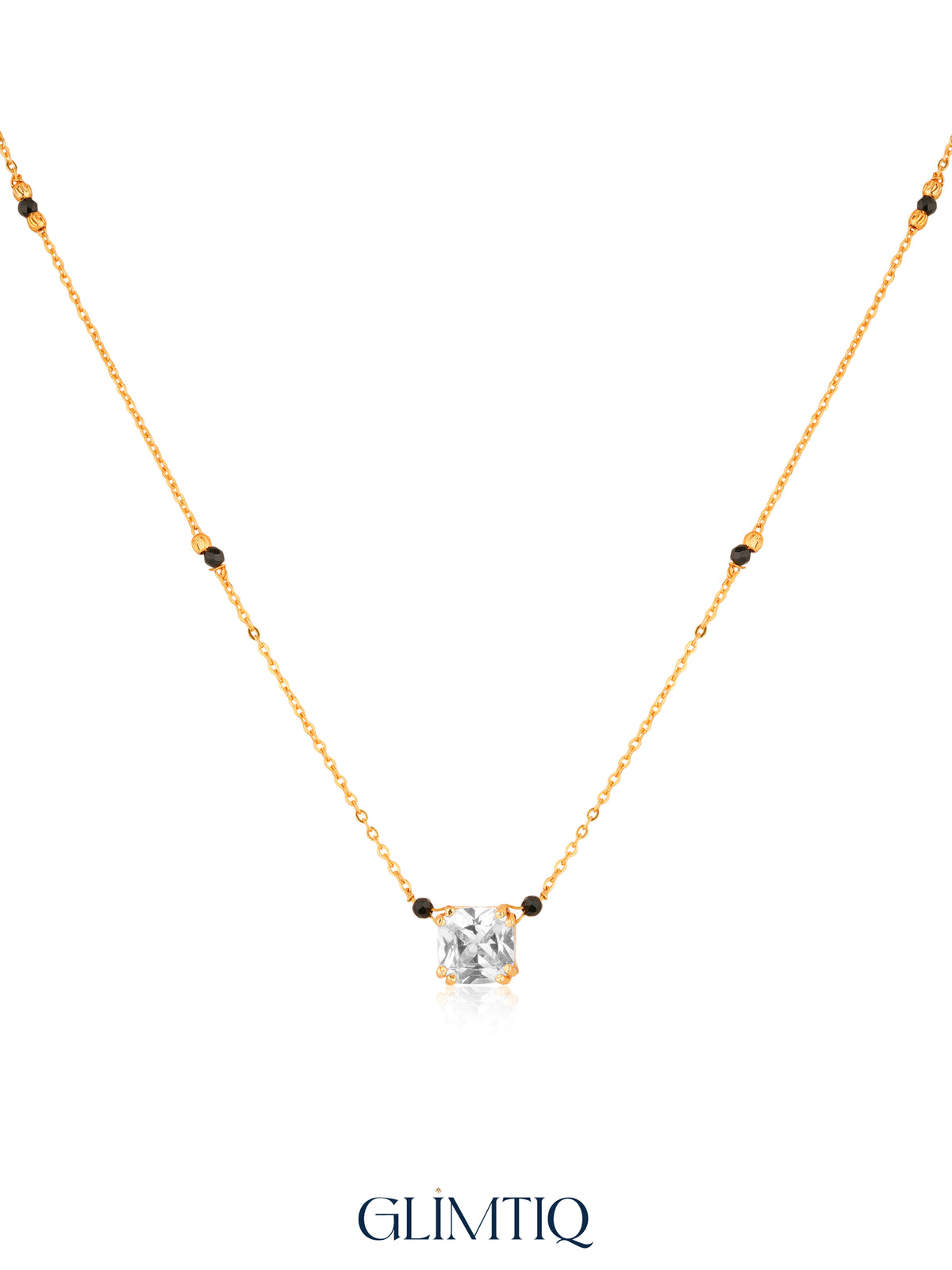 Cushion Solitaire 18K Gold Plated Mangalsutra — studio