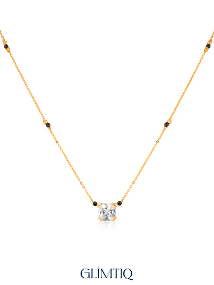 Cushion Solitaire 18K Gold Plated Mangalsutra — studio