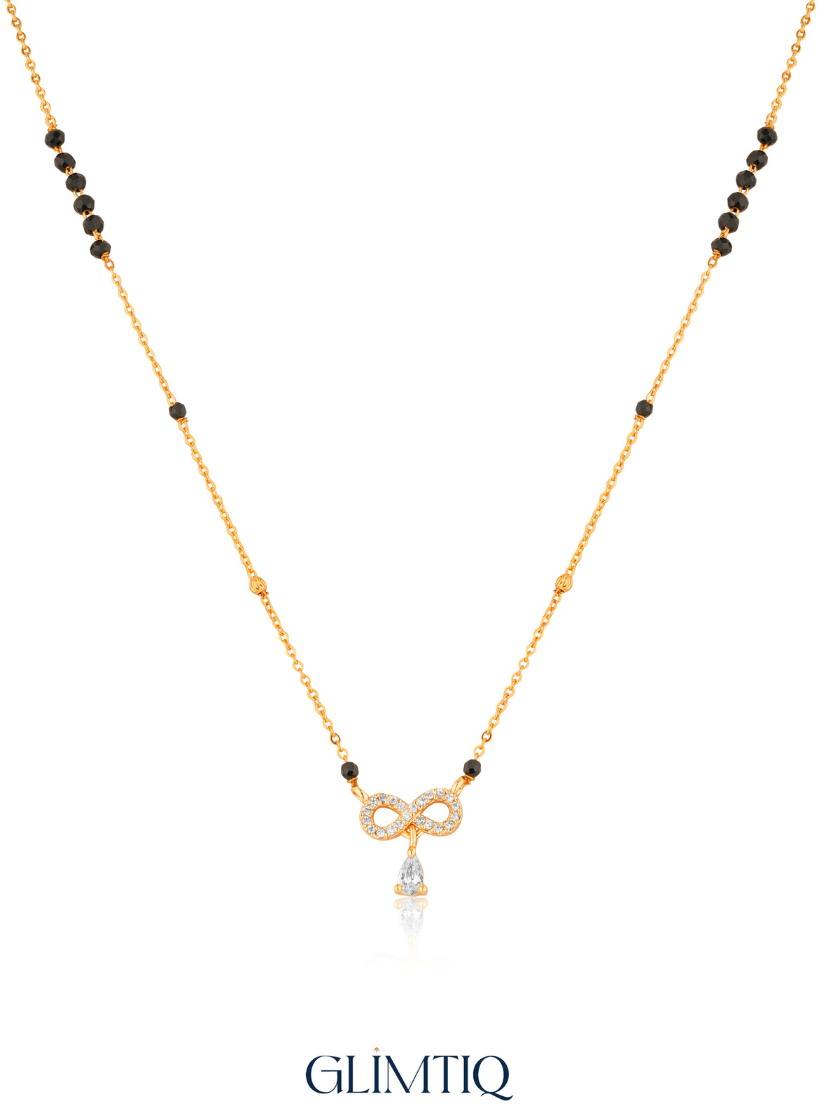Infinity Pear Drop 18K Gold Plated Mangalsutra — studio