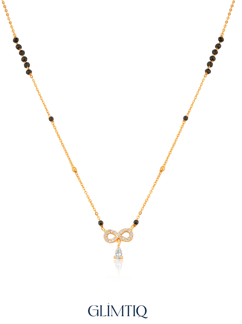 Infinity Pear Drop 18K Gold Plated Mangalsutra — studio