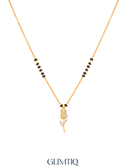 Rose Stem 18K Gold Plated Mangalsutra studio view