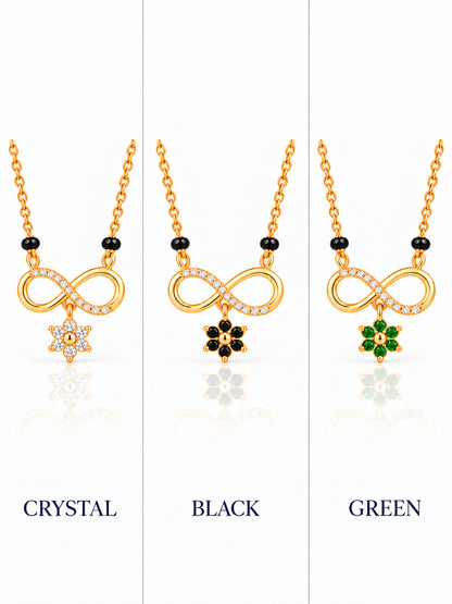 Infinity Floral Drop 18K Gold Plated Mangalsutra — color grid v2