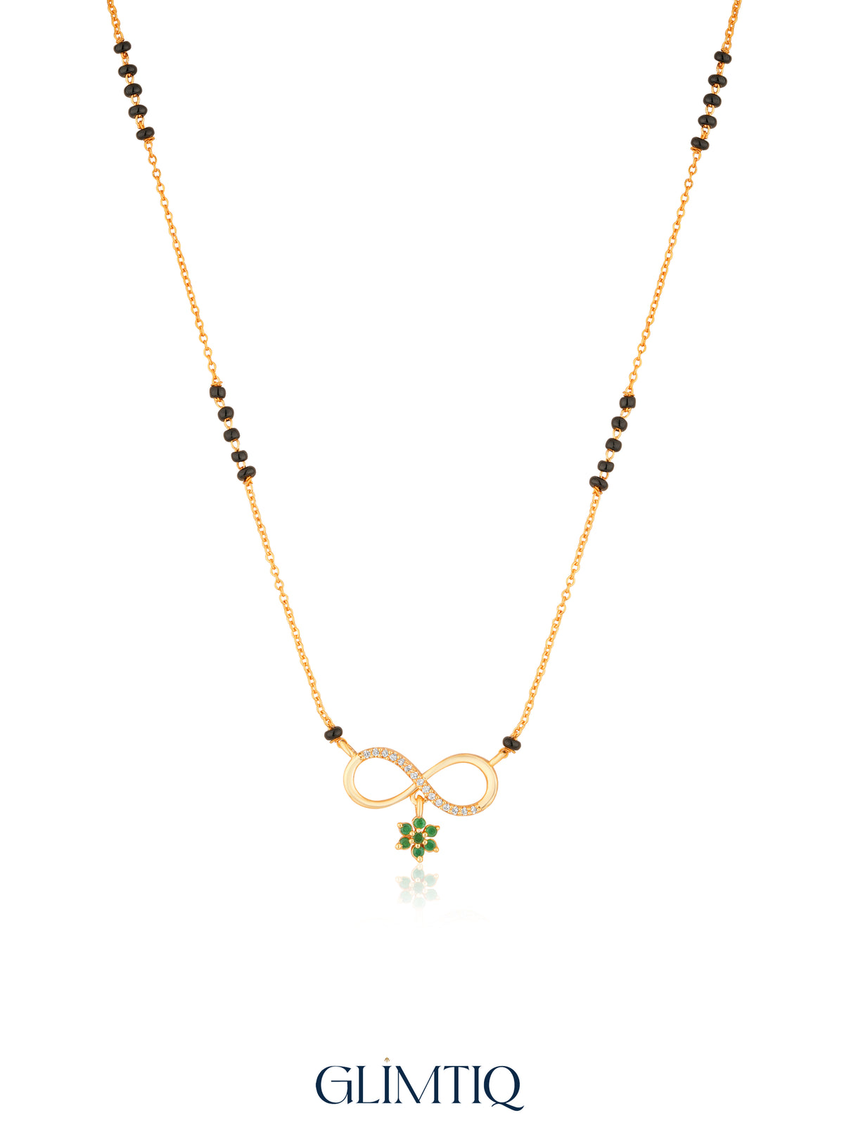 Infinity Floral Drop 18K Gold Plated Mangalsutra — studio
