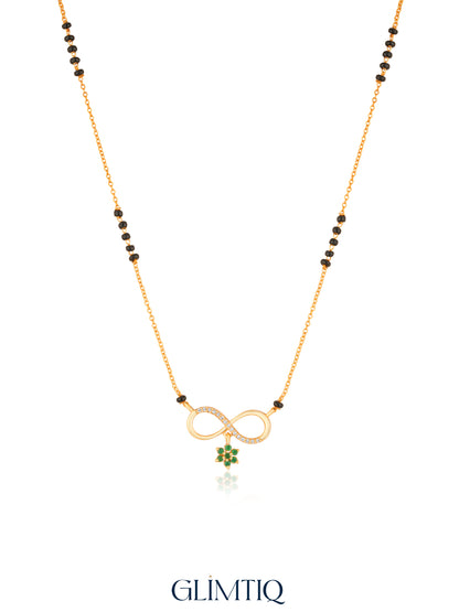 Infinity Floral Drop 18K Gold Plated Mangalsutra — studio