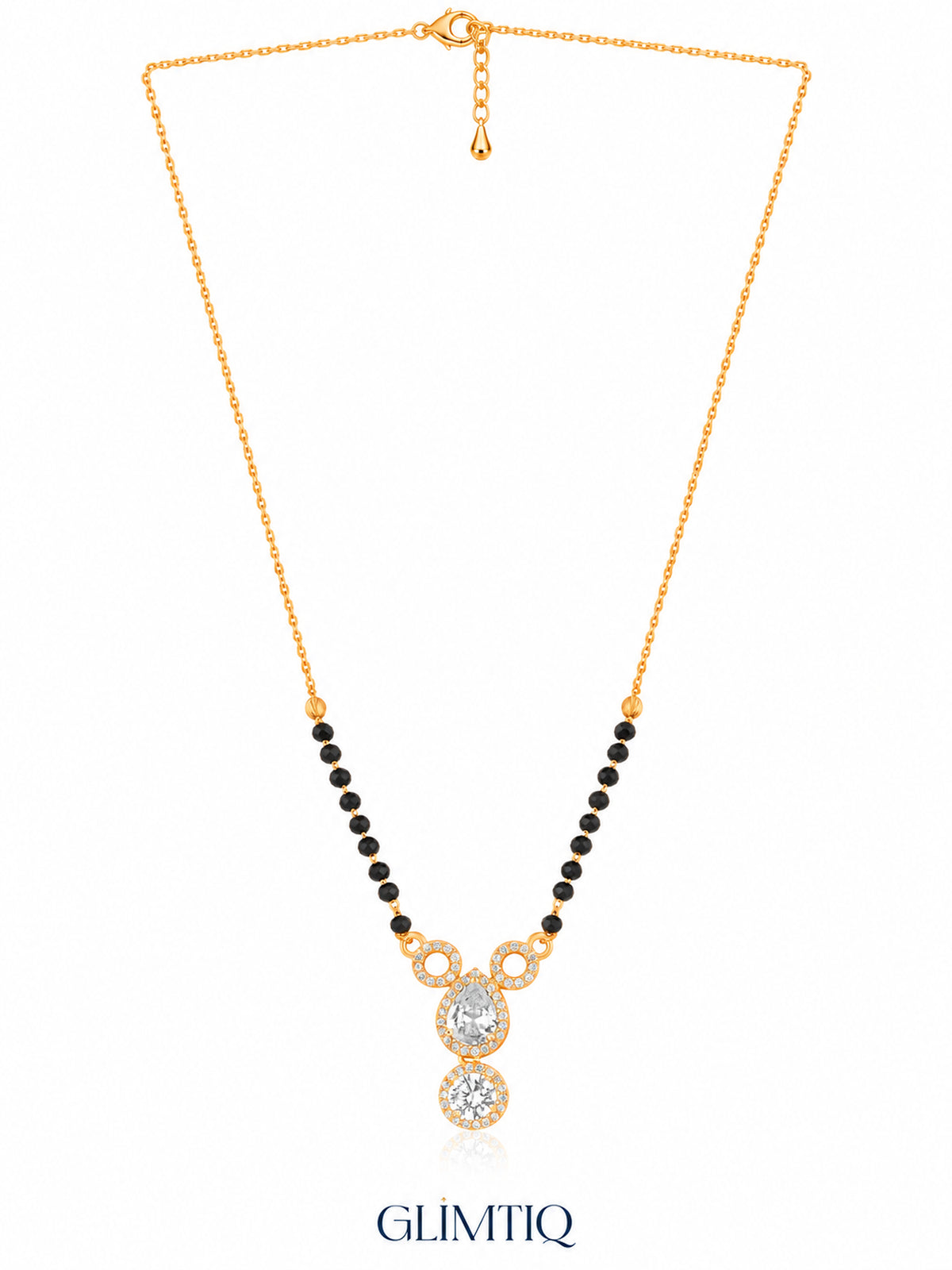 Dual Halo Solitaire Drop mangalsutra full v1
