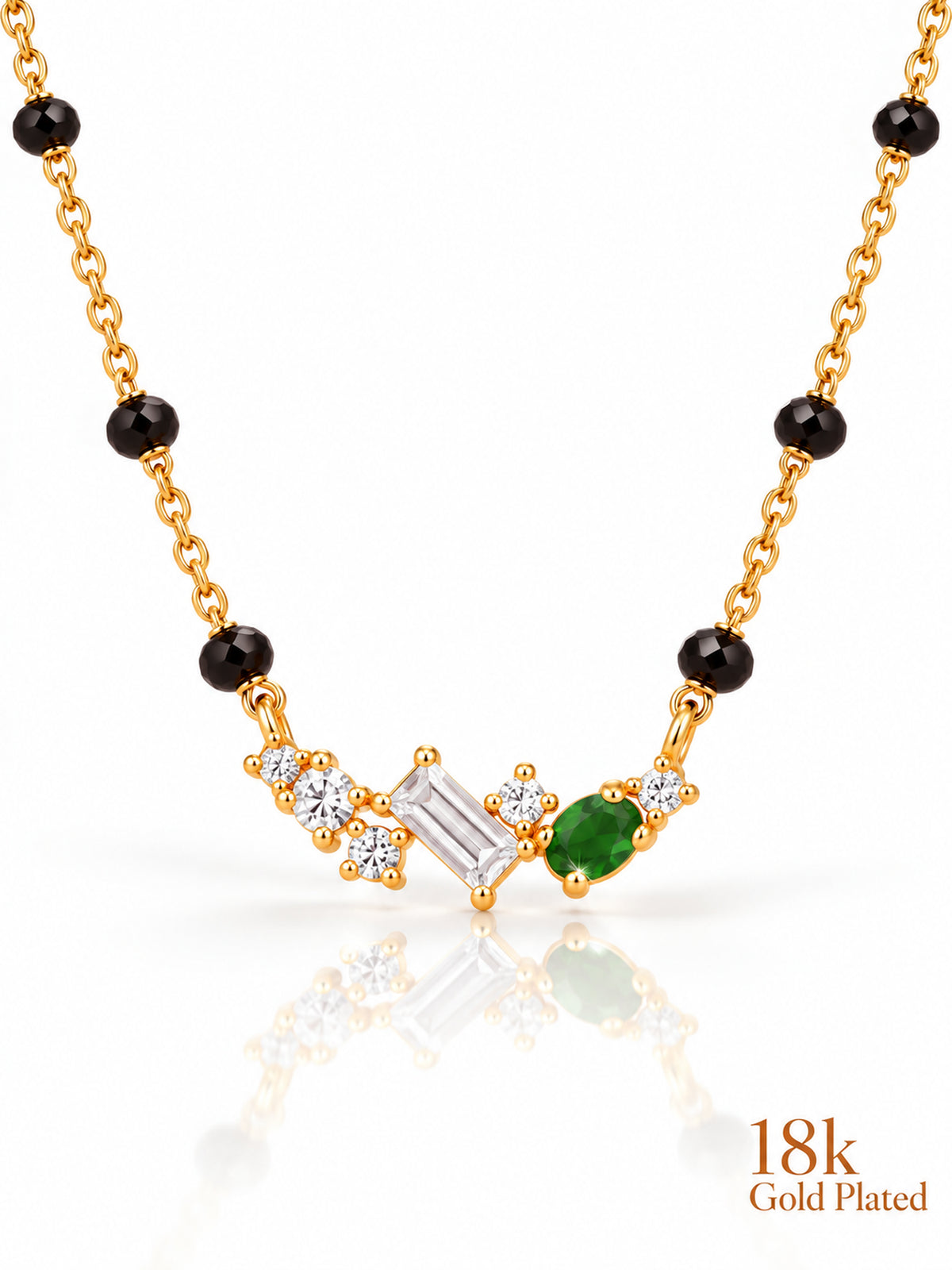 Baguette & Oval Arc mangalsutra closeup v1