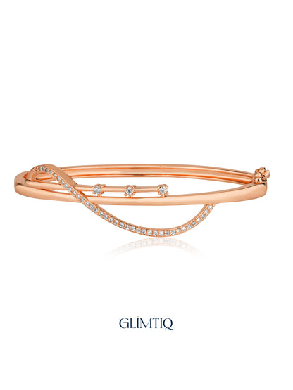Moonlit Sweep rose gold plated bracelet studio view