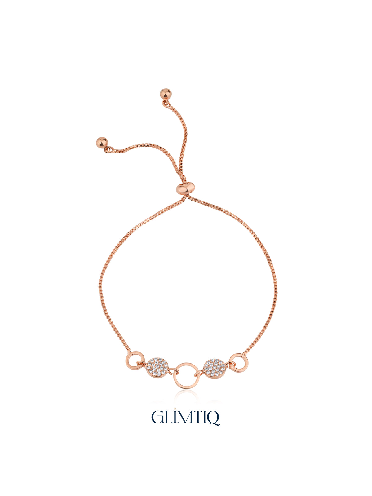 Orbital Golden Links 18K Rose Gold Plated Bracelet — studio view