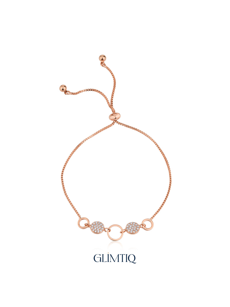 Orbital Golden Links 18K Rose Gold Plated Bracelet — studio view