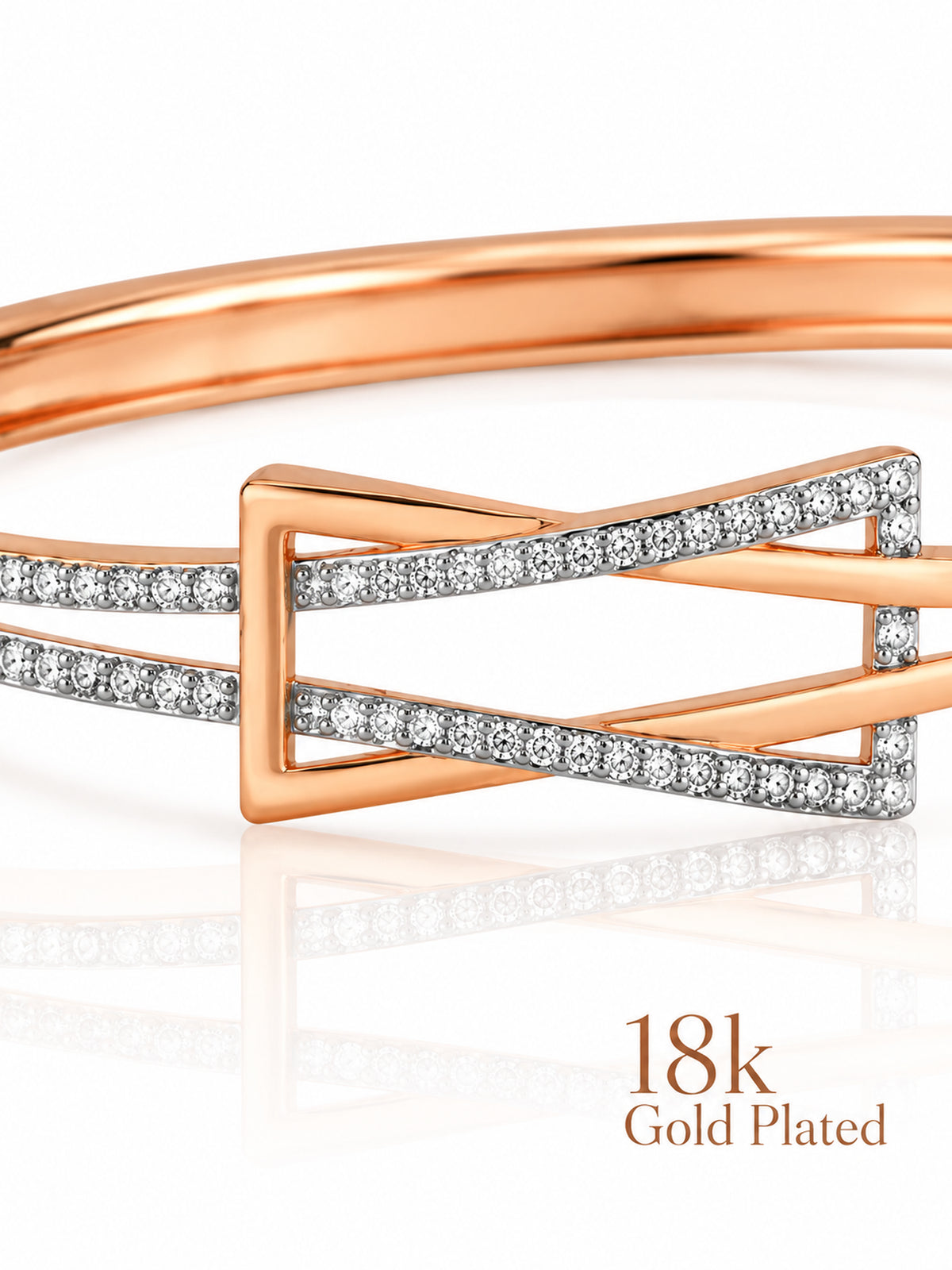 Radiant Rectangle rose gold plated bracelet close-up