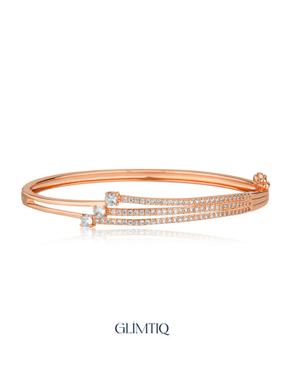 Radiant Trio rose gold plated bracelet studio view