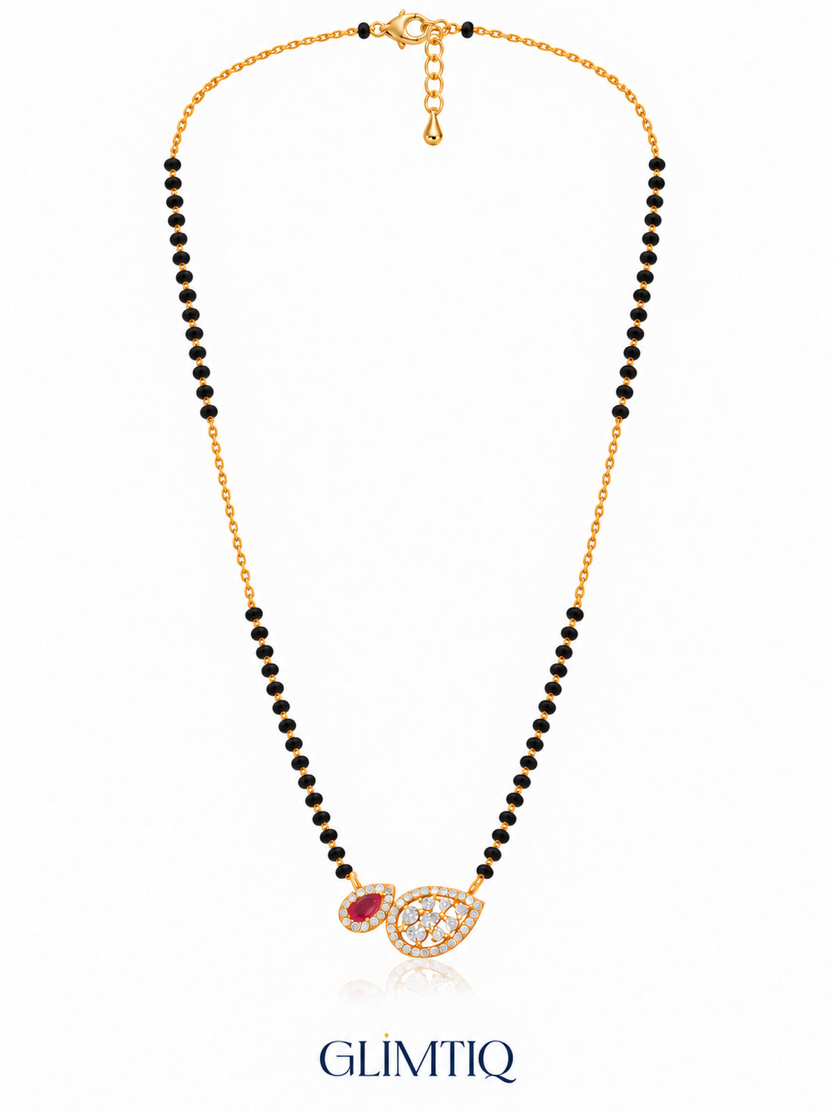 Ruby & Paisley 18K Gold Plated Mangalsutra — full chain