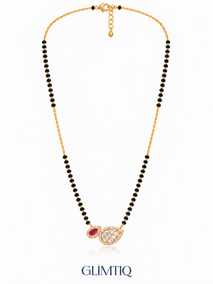 Ruby & Paisley 18K Gold Plated Mangalsutra — full chain
