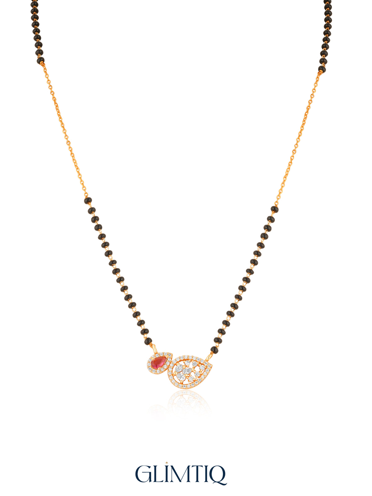 Ruby & Paisley 18K Gold Plated Mangalsutra — studio view