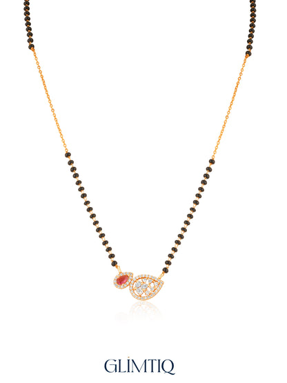 Ruby & Paisley 18K Gold Plated Mangalsutra — studio view