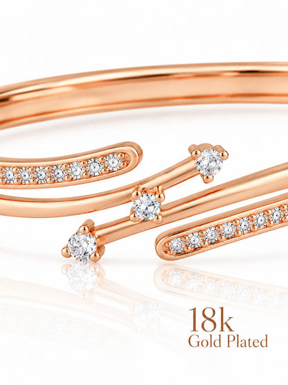 Starlit Curve rose gold plated bracelet close-up