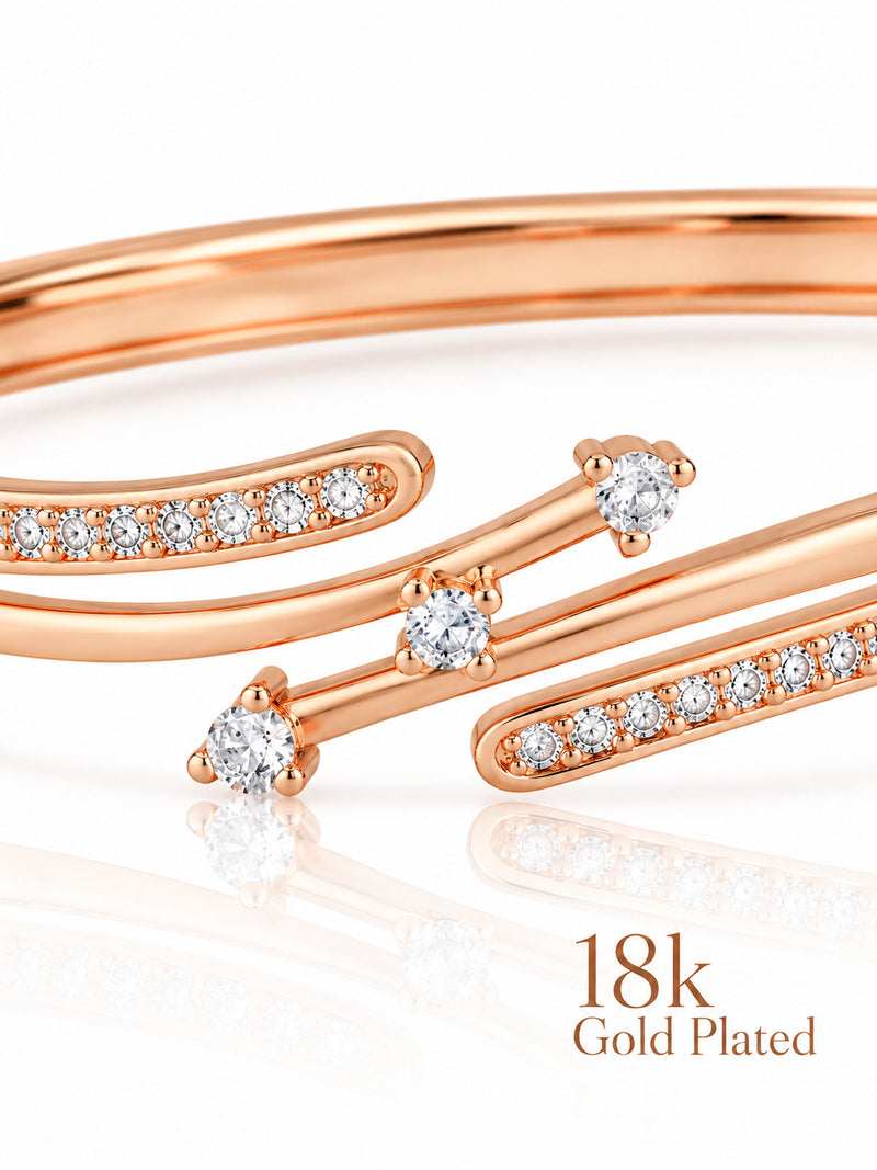 Starlit Curve rose gold plated bracelet close-up