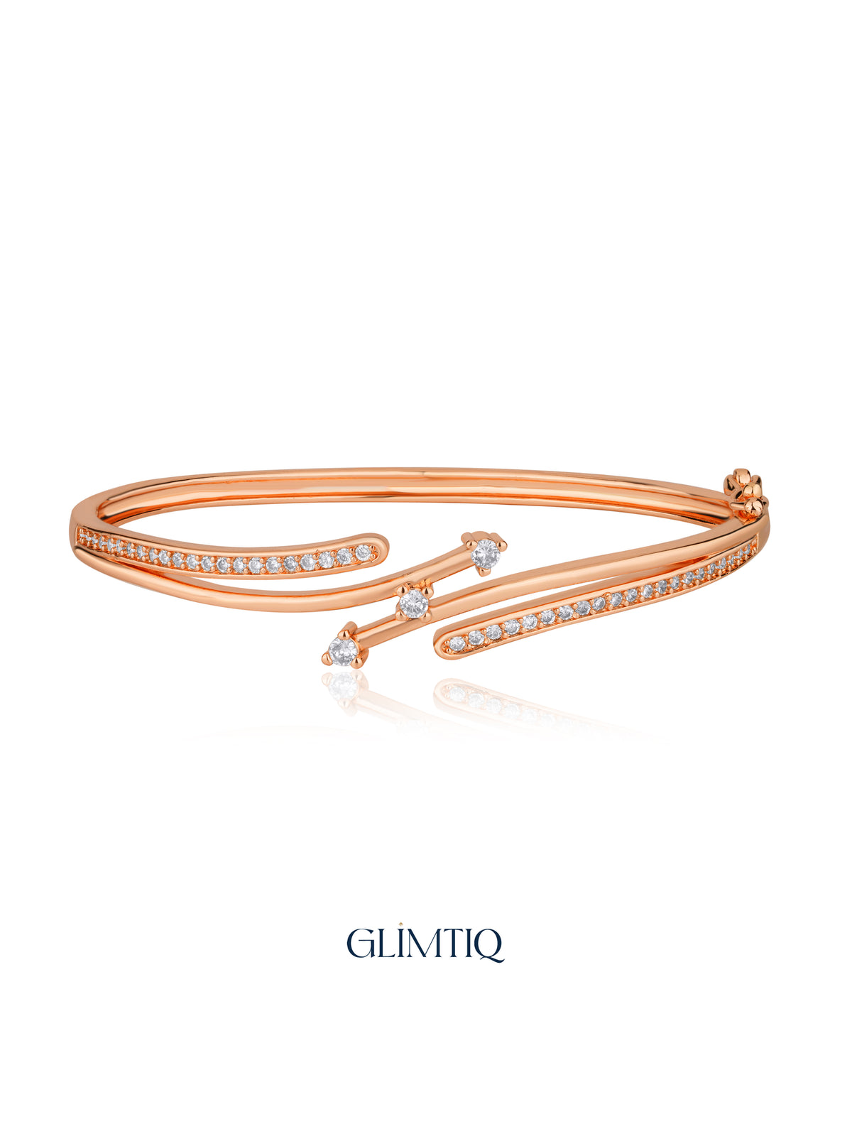 Starlit Curve rose gold plated bracelet studio view
