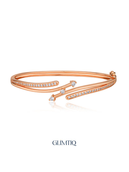 Starlit Curve rose gold plated bracelet studio view
