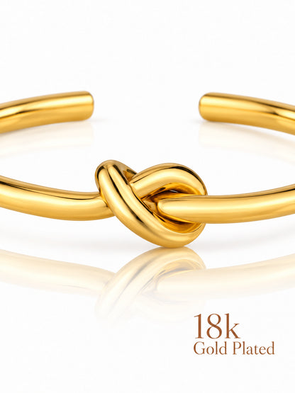 The Golden Knot 18K Gold Plated Bracelet — closeup view
