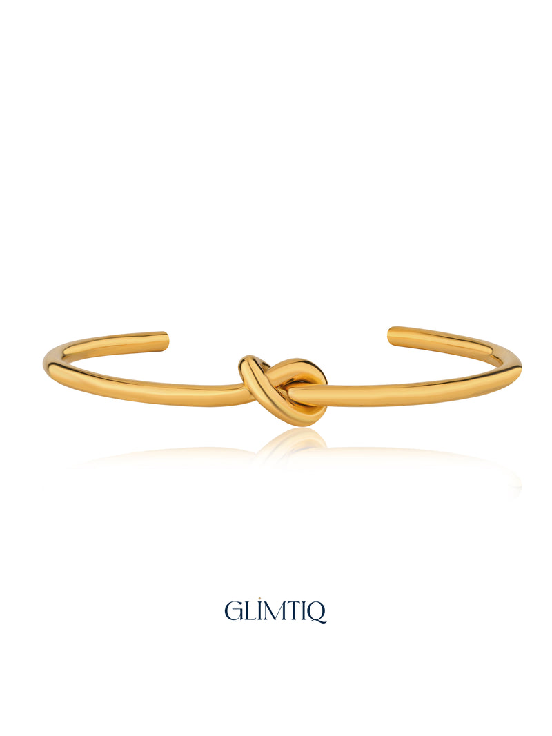 The Golden Knot 18K Gold Plated Bracelet — studio view