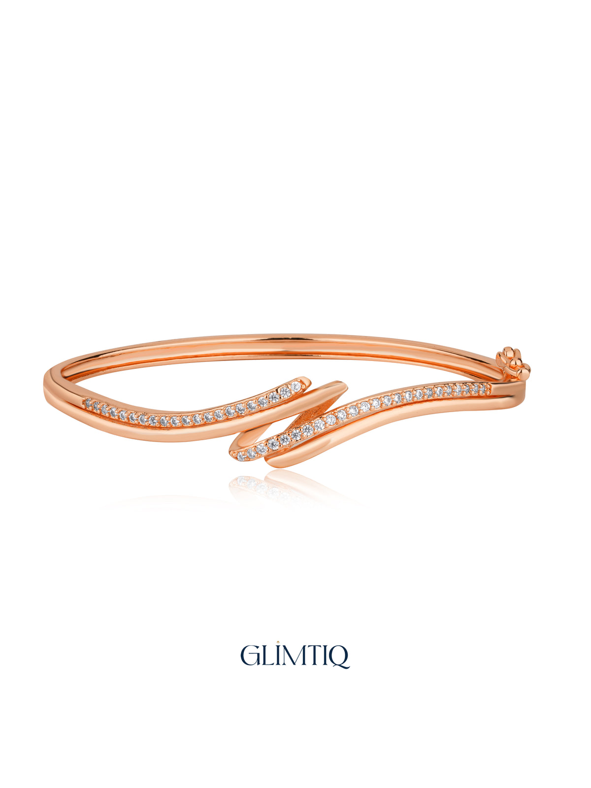 Twisted Grace rose gold plated bracelet studio view